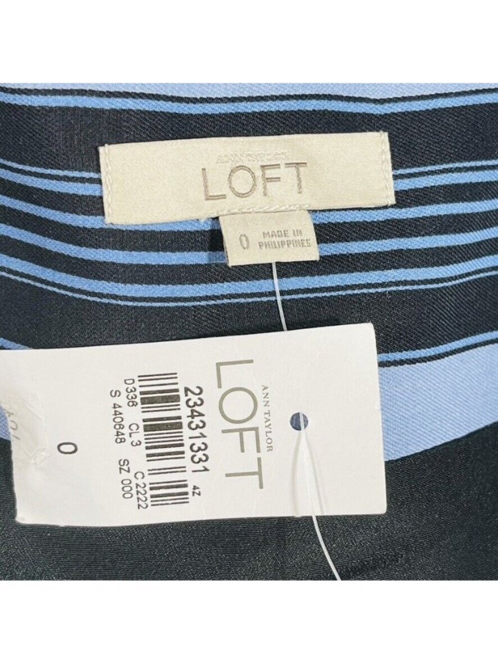 Ann Taylor Loft Womens Striped A-Line Skirt Size 0 Black & Blue - Picture 4 of 7